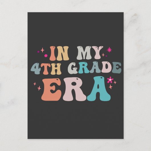 Zurück zur Schule in meiner 4. Klasse Postkarte (Vorderseite)