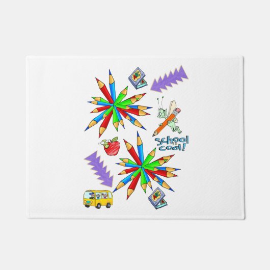 Zurück zur Schule ist Cool Door Mat Fußmatte (Vorderseite)