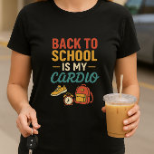 Zurück zur Schule ist mein Cardio, meine Mutter am T-Shirt
