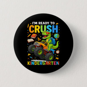 Zurück zur Schule Junge Dinosaurier Ich bin bereit Button