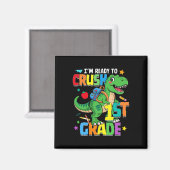 Zurück zur Schule Junge Dinosaurier Ich bin bereit Magnet (Vorderseite/Rückseite)