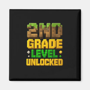 Zurück zur Schule Junge Gamer 2. Klasse Erster Tag Magnet