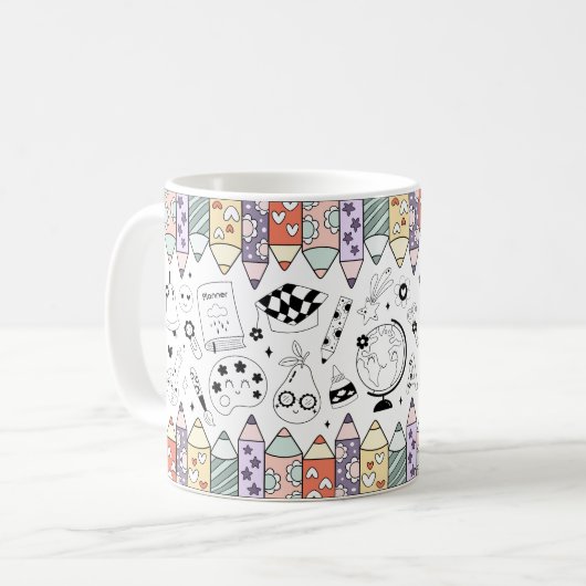 Zurück zur Schule Kaffeetasse (Vorderseite Links)