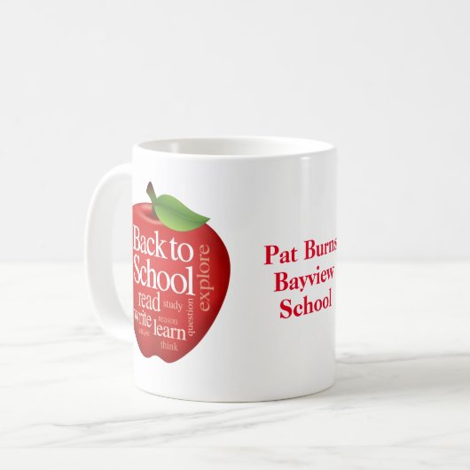 Zurück zur Schule Kaffeetasse (Vorderseite Links)