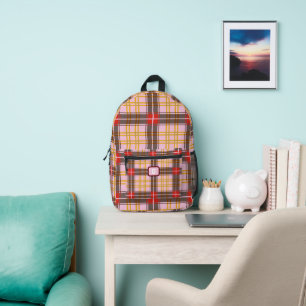 Zurück zur Schule Kariert Bedruckter Rucksack