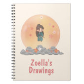 Zurück zur Schule Kawaii Anime Style Notizblock (Vorderseite)