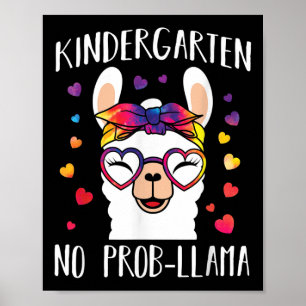 Zurück zur Schule Kindergarten Kein Problem Lama L Poster