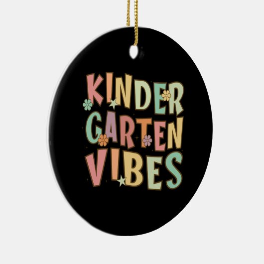 Zurück zur Schule Kindergarten Vibes Retro Teacher Keramik Ornament (Rechts)