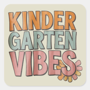 Zurück zur Schule Kindergarten vor dem ersten Schu Quadratischer Aufkleber