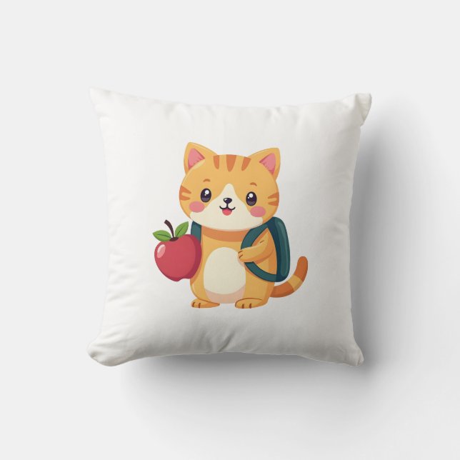 Zurück zur Schule Kitty - nein6 Kissen (Vorderseite)