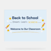 Zurück zur Schule Klassenzimmer Schild | Acryl Wil (Vorderseite)