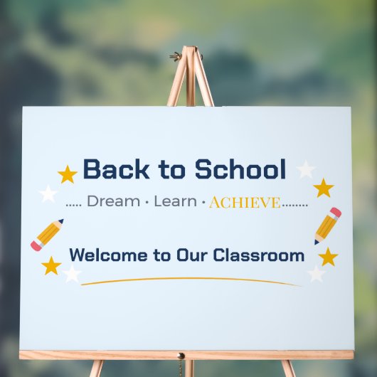Zurück zur Schule Klassenzimmer Schild | Acryl Wil (Neutral)