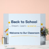 Zurück zur Schule Klassenzimmer Schild | Acryl Wil (Hochzeit)