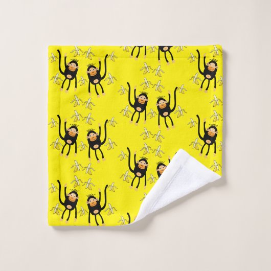 Zurück zur Schule Kleiner Affe Badhandtuch Set (Waschlappen)