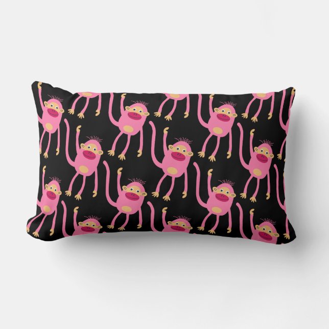 Zurück zur Schule Kleiner Affe Lendenkissen (Vorderseite)