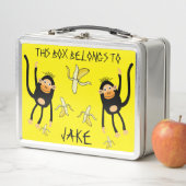 Zurück zur Schule Kleiner Affe Metall Brotdose (Beispiel)