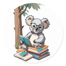 Zurück zur Schule Koala - Studierender Cartoon-Cha