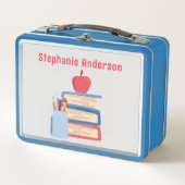 Zurück zur Schule l Wasserfarbe Grundnahrungsmitte Metall Brotdose (Vorderseite)