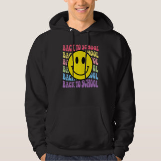 Zurück zur Schule Lächeln Glückliches Gesicht Vint Hoodie