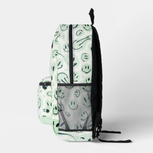 Zurück zur Schule Lächeln Grüne Pastelle Moderne Bedruckter Rucksack (Rechts)