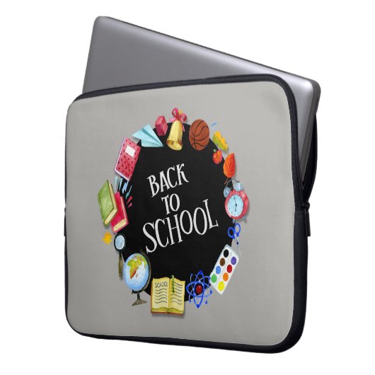 Zurück zur Schule Laptopschutzhülle (Vorderseite Links)