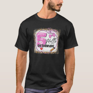 Zurück zur Schule Lehrer Hallo 5. Klasse Leopard B T-Shirt