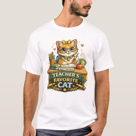 Zurück zur Schule - Lehrer Lieblingskatzen-Design T-Shirt