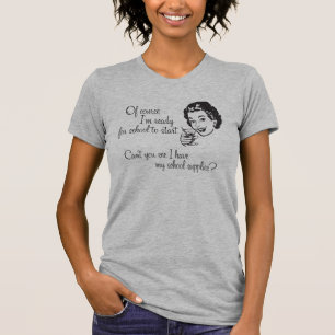 Zurück zur Schule Lehrer Mutter Retro Schulbedarf T-Shirt