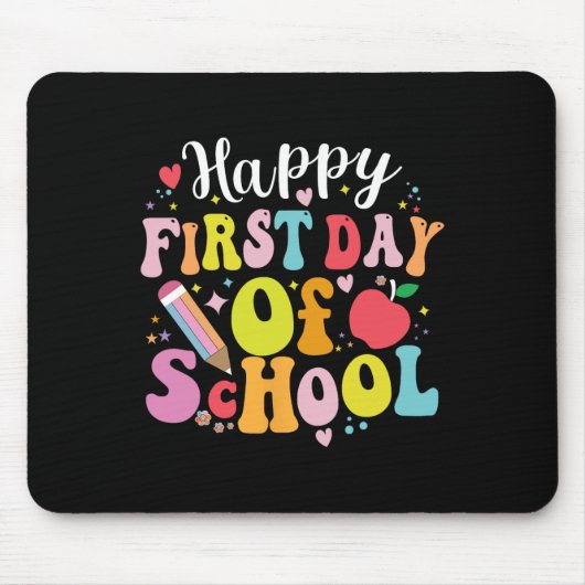 Zurück zur Schule Lehrer Schüler Glücklicher erste Mousepad (Vorne)