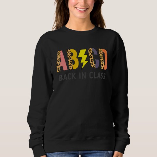 Zurück zur Schule Lehrer Schüler Leopard Abcd Zurü Sweatshirt (Vorderseite)