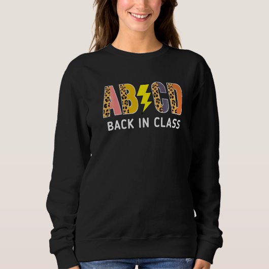 Zurück zur Schule Lehrer Schüler Leopard Abcd Zurü Sweatshirt (Vorderseite)
