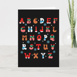 Zurück zur Schule Lehrer Weihnachten Alphabet Urla Karte