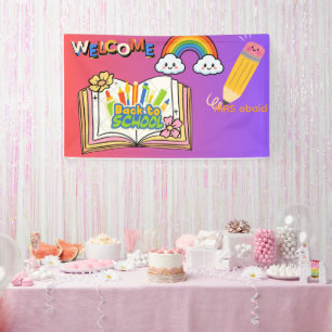Zurück zur Schule Lehrer Willkommensbanner Bunt Banner