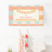 Zurück zur Schule Lehrerin Groovy Retro Banner (Insitu)