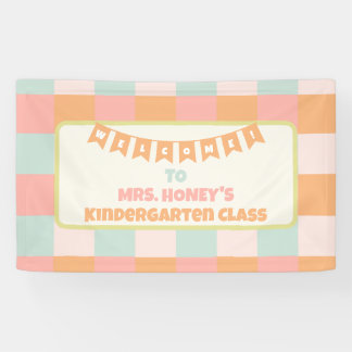 Zurück zur Schule Lehrerin Groovy Retro Banner