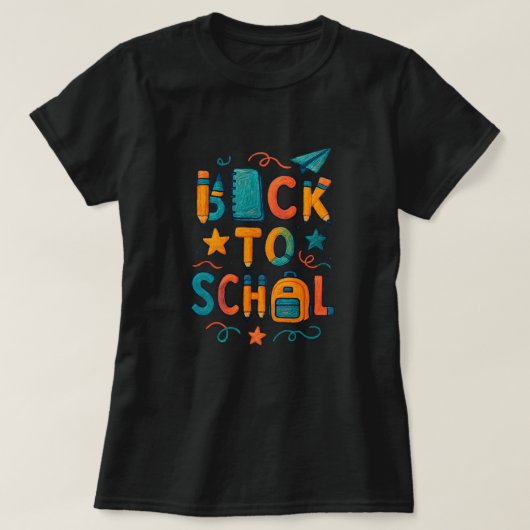 Zurück zur Schule - Lehrmaterial für Typografie T-Shirt (Design vorne)