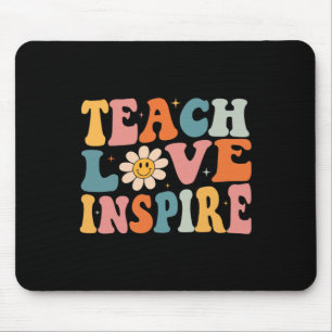 Zurück zur Schule Liebe lehren inspirieren Retro L Mousepad