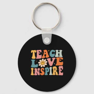 Zurück zur Schule Liebe lehren Inspirieren Retro L Schlüsselanhänger
