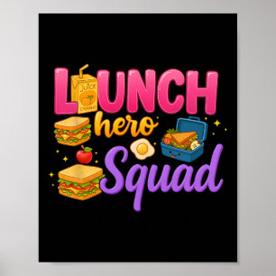 Zurück zur Schule Lunch Lady Squad Lunch Hero Squa Poster