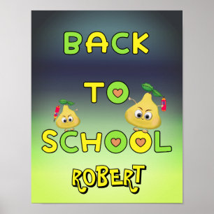 Zurück zur Schule lustige Birnen Poster