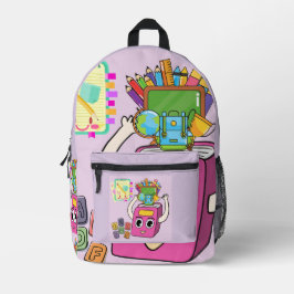 Zurück zur Schule Lustige Grafik Bedruckter Rucksack