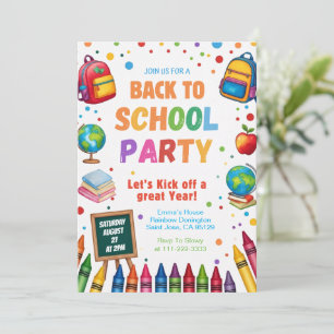 Zurück zur Schule Lustige Klassenzimmerparty Einladung