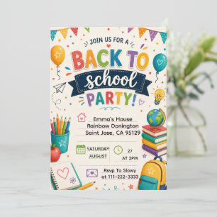 Zurück zur Schule Lustige Klassenzimmerparty Einladung