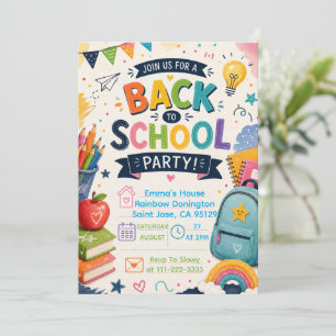 Zurück zur Schule Lustige Klassenzimmerparty Einladung