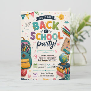 Zurück zur Schule Lustige Klassenzimmerparty Einladung