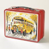 Zurück zur Schule Metall Brotdose (Rückseite)