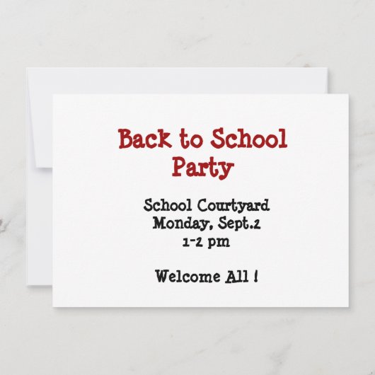 Zurück zur Schule Mini Chalkboard druckbar Einladung (Rückseite)