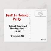 Zurück zur Schule Mini-Chalkboard Postkarte (Rückseite)