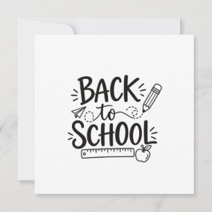 Zurück zur Schule Minimale Schulsachen Bleistift L Einladung