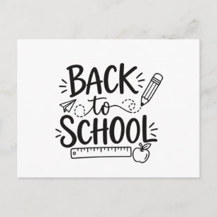 Zurück zur Schule Minimale Schulsachen Bleistift L Postkarte